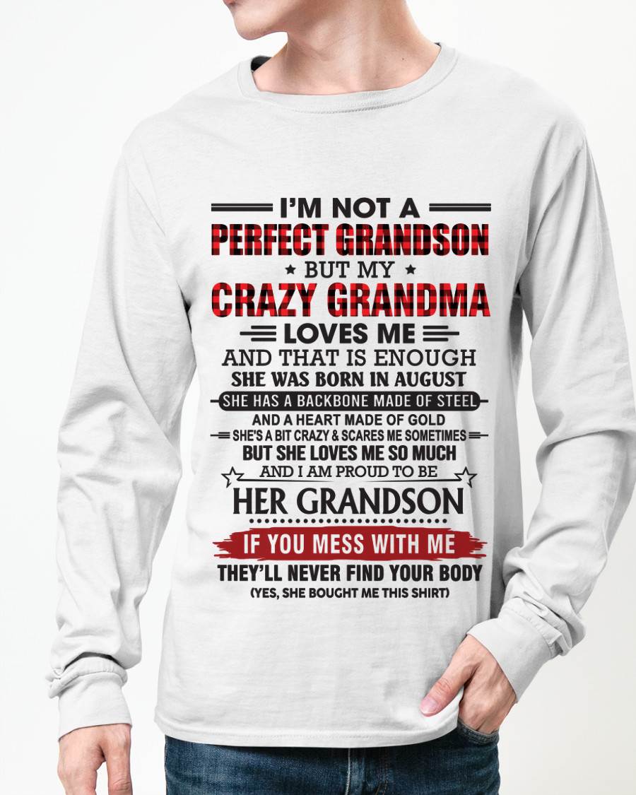 AUGUST - I’M NOT PERFECT, BUT MY CRAZY GRANDMA LOVES ME - FROM GRANDMA - TLEE08 (SKU26T-01131-08)