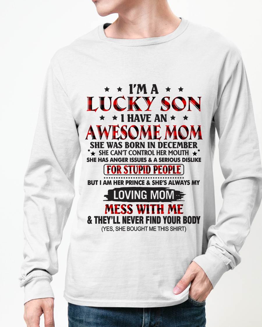 DECEMBER - I’M A LUCKY SON I HAVE AN AWESOME MOM - FROM MOM - TLEE12 (SKU26T-01-24-12)