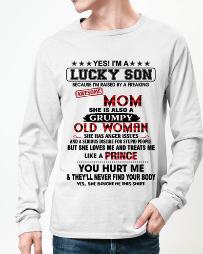 LUCKY SON – PROUD TO BE RAISED BY AN AWESOME MOM - FROM MOM - TLEE00 (SKU2603-106-00)