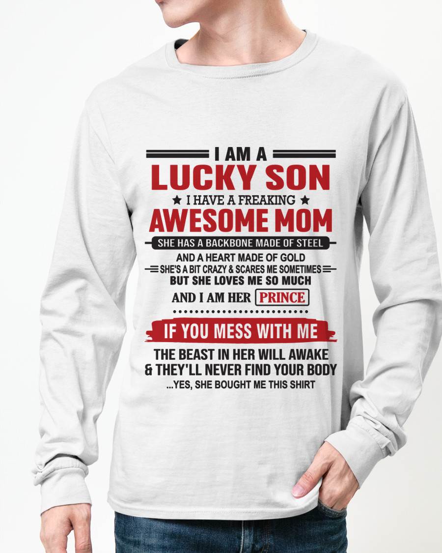 LUCKY SON OF A STRONG AND PROTECTIVE MOM - FROM MOM - TLEE00 (SKU2602-97-00)