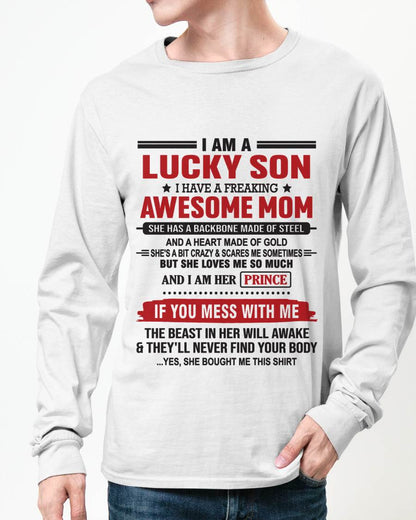 LUCKY SON OF A STRONG AND PROTECTIVE MOM - FROM MOM - TLEE00 (SKU2602-97-00)