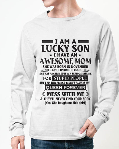 NOVEMBER - I AM A LUCKY SON I HAVE AN AWESOME MOM - FROM MOM - TLEE11 (SKU11-37-11)