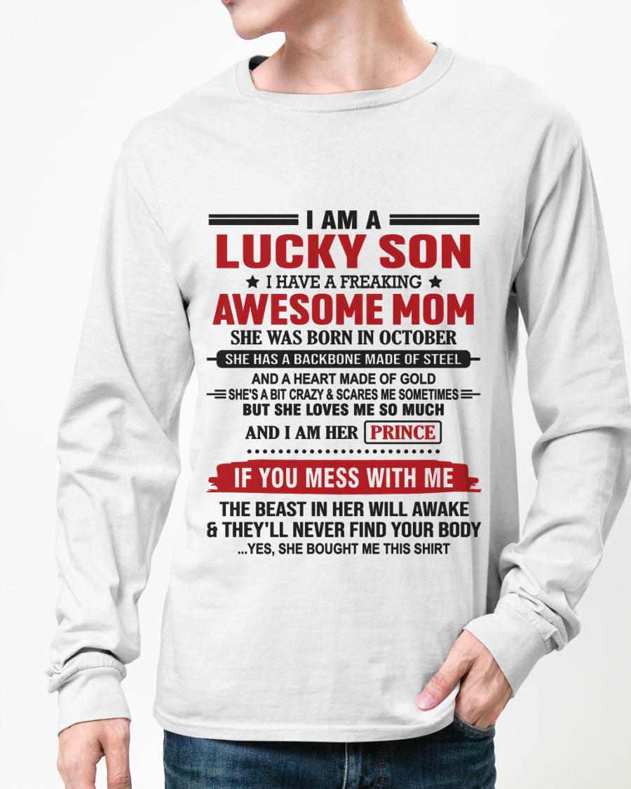 OCTOBER - LUCKY SON OF A STRONG AND PROTECTIVE MOM - FROM MOM - TLEE10 (SKU2602-97-10)