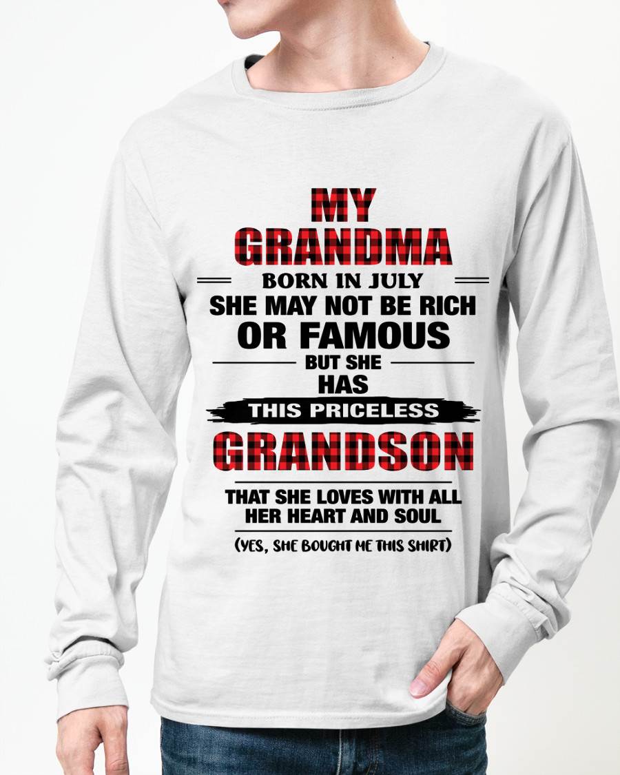 JULY GRANDMA LOVES ME – PRICELESS GRANDSON GIFT- FROM GRANDMA - TLEE07 (SKU2604-260-07)