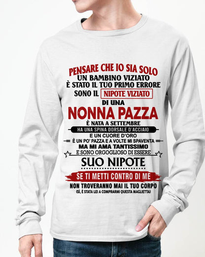 NONNA PAZZA NATA A SETTEMBRE – NIPOTE VIZIATO – DALLA NONNA - TLEE09 (SKU2605-334-09)
