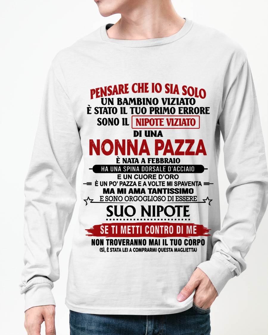 NONNA PAZZA NATA A FEBBRAIO – NIPOTE VIZIATO – DALLA NONNA - TLEE02 (SKU2605-334-02)