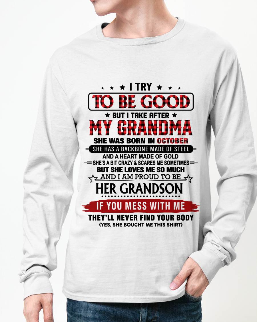 OCTOBER - I TRY TO BE GOOD BUT I TAKE AFTER MY GRANDMA - FROM GRANDMA - TLEE10 (SKU26T-01289-10)
