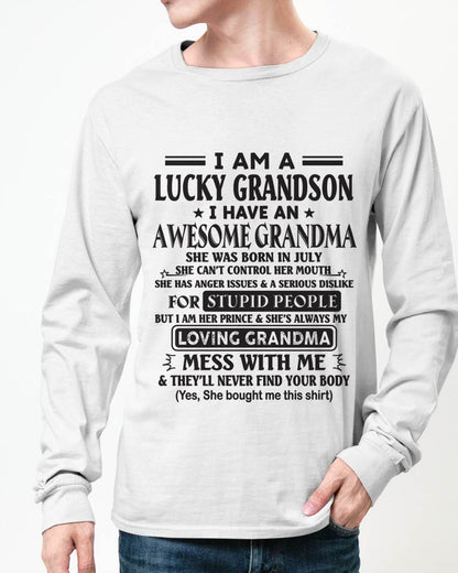 JULY - I AM A LUCKY GRANDSON I HAVE AN AWESOME GRANDMA - FROM GRANDMA - TLEE07 (SKU12-40-07)