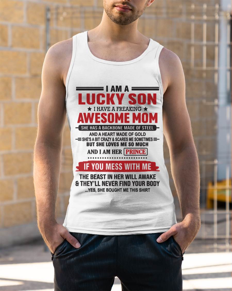 LUCKY SON OF A STRONG AND PROTECTIVE MOM - FROM MOM - TLEE00 (SKU2602-97-00)