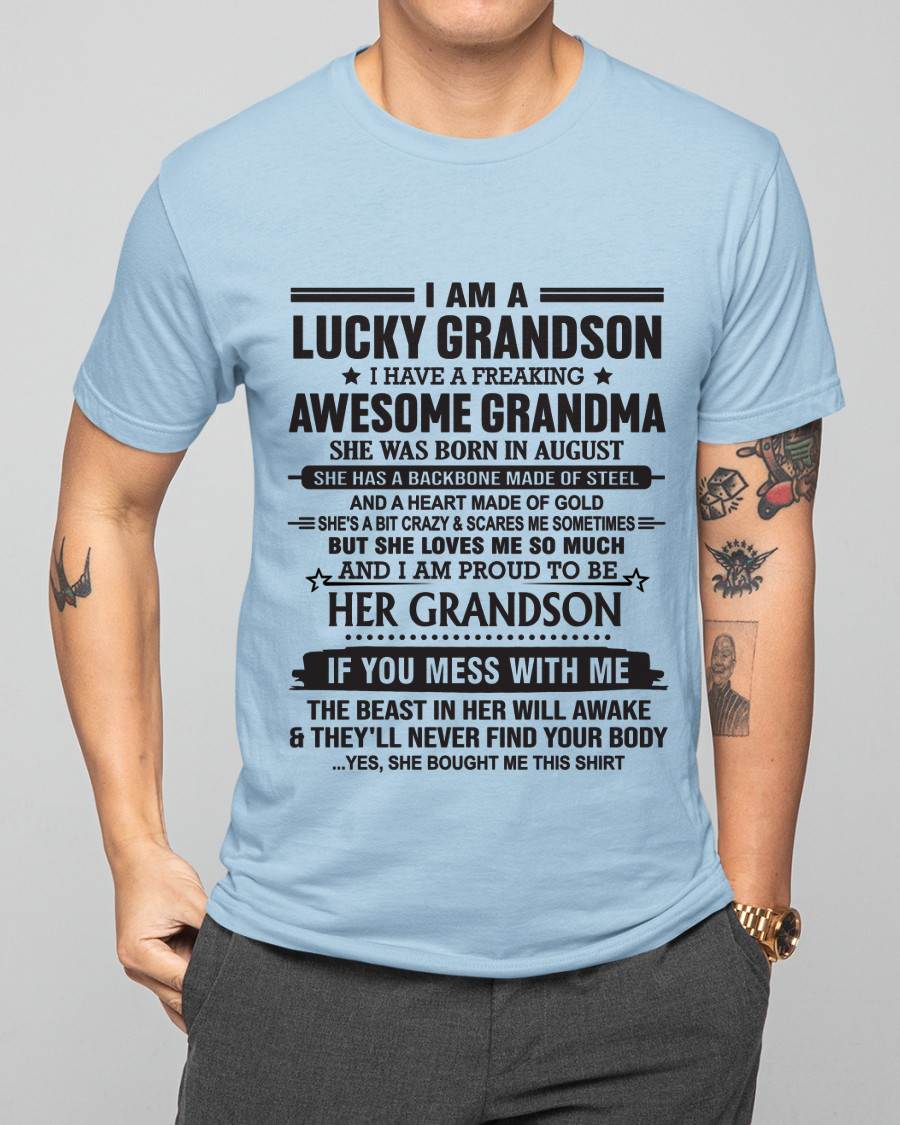 AUGUST - GRANDSON OF A STRONG & LOVING GRANDMA - FROM GRANDMA - TLEE08 (SKU11-154-08)