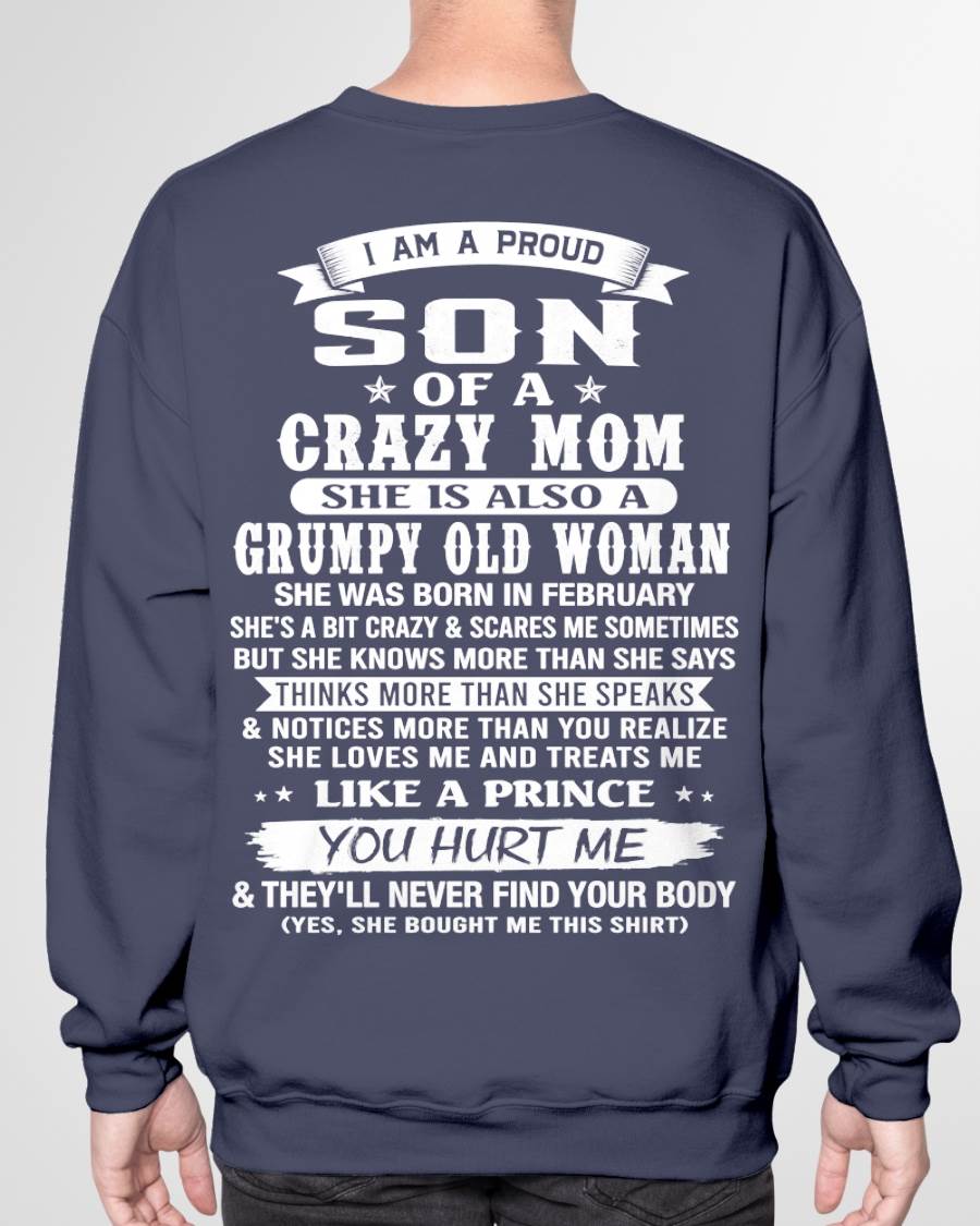 FEBRUARY - PROUD SON OF A CRAZY MOM - FROM MOM - TLEE02 (SKU2606-127-02)