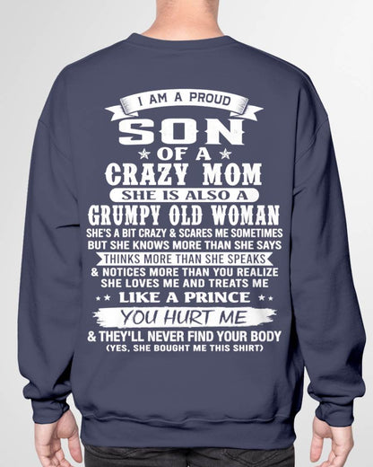 PROUD SON OF A CRAZY MOM - FROM MOM - TLEE00 (SKU2606-127-00)