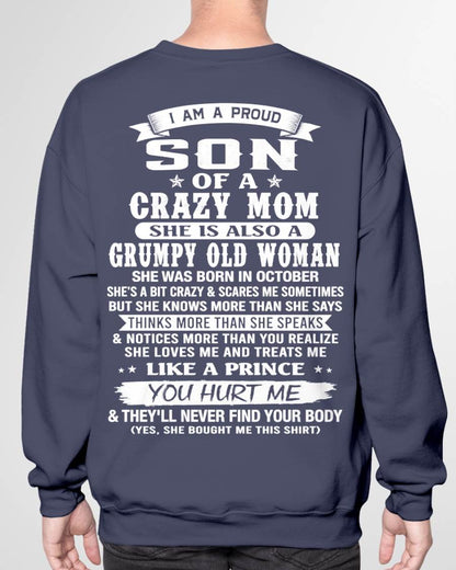 OCTOBER - PROUD SON OF A CRAZY MOM - FROM MOM - TLEE10 (SKU2606-127-10)