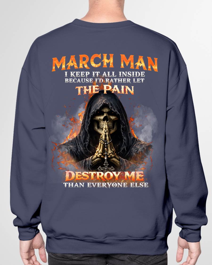 MARCH MAN SKULL SHIRT – I KEEP IT ALL INSIDE DARK GOTHIC T-SHIRT - FOR MAN - TLEE03 (SKU2604-136-03)