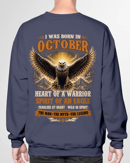 OCTOBER BORN WARRIOR EAGLE SHIRT DESIGN - FOR MAN - TLEE10 (SKU2605-225-10)