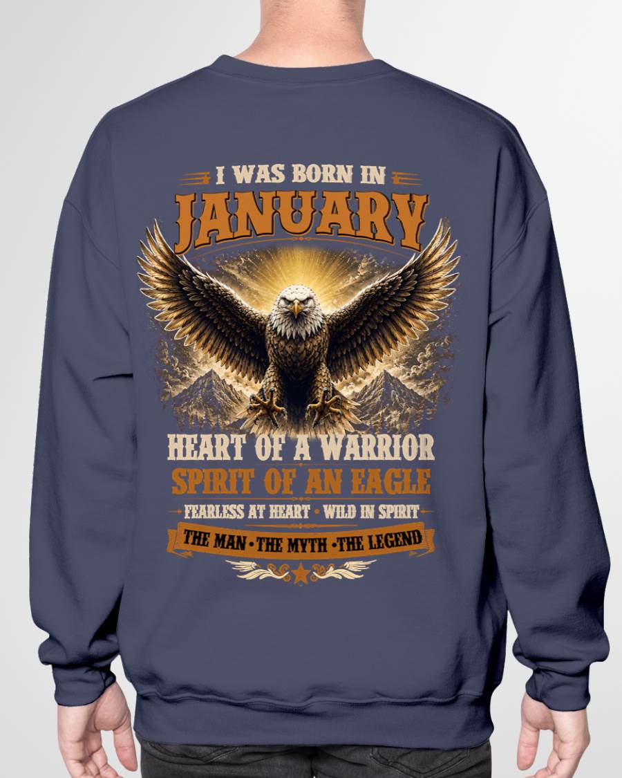JANUARY BORN WARRIOR EAGLE SHIRT DESIGN - FOR MAN - TLEE01 (SKU2605-225-01)