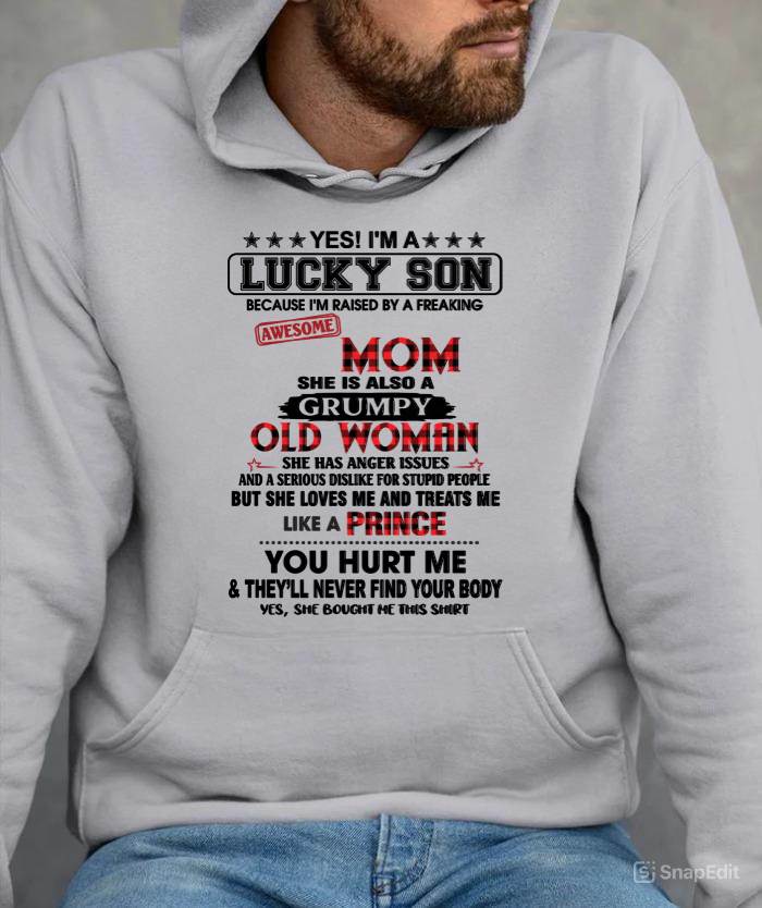 LUCKY SON – PROUD TO BE RAISED BY AN AWESOME MOM - FROM MOM - TLEE00 (SKU2603-106-00)