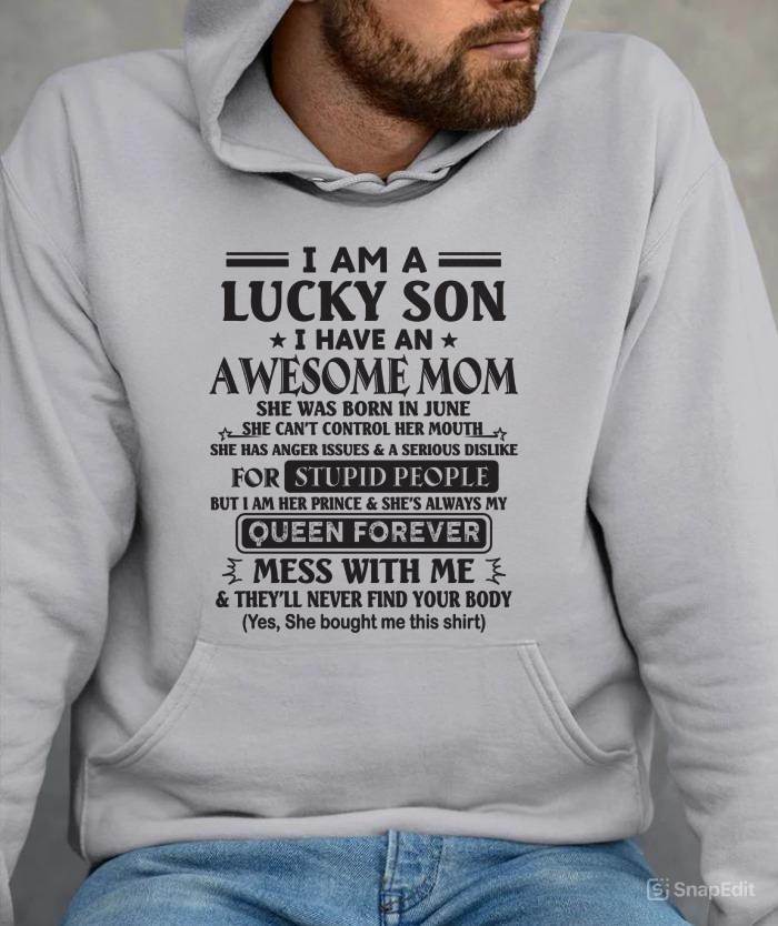 JUNE - I AM A LUCKY SON I HAVE AN AWESOME MOM - FROM MOM - TLEE06 (SKU11-37-06)