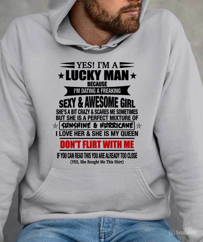LUCKY MAN WITH AN AMAZING GIRLFRIEND TEE - FROM GF - TLEE00 (SKU2605-98-00)