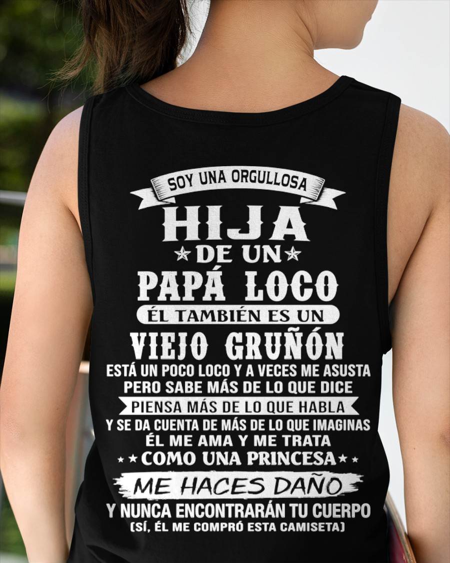 HIJA DE UN PAPÁ LOCO SHIRT - REGALO DE PAPÁ  - TLEE00 (SKU2606-229-00)