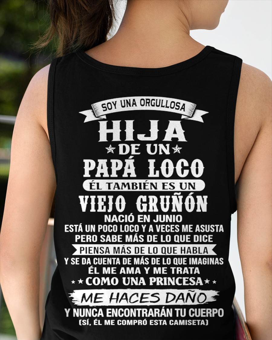 JUNIO / HIJA DE UN PAPÁ LOCO SHIRT - REGALO DE PAPÁ  - TLEE06 (SKU2606-229-06)