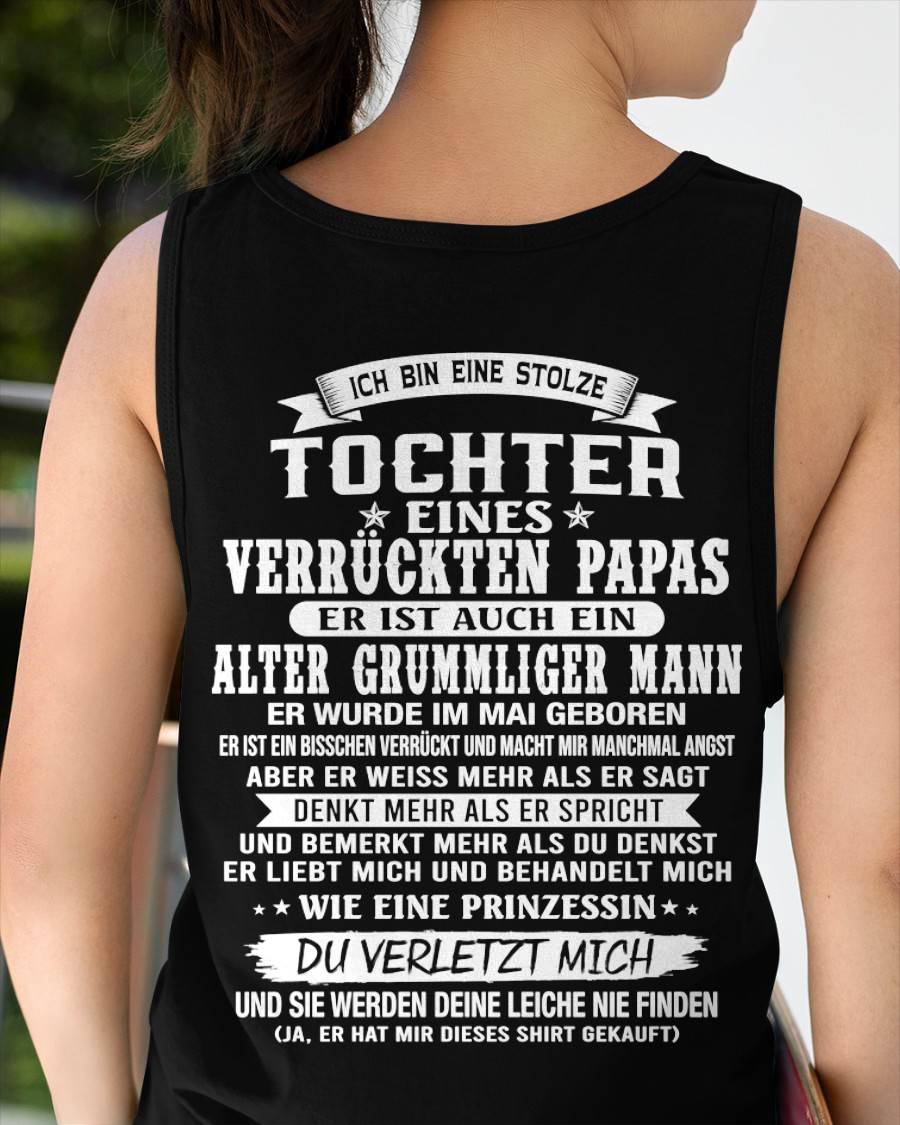 MAI / TOCHTER EINES VERRÜCKTEN PAPAS SHIRT - GESCHENK VOM PAPA  - TLEE05 (SKU2606-230-05)