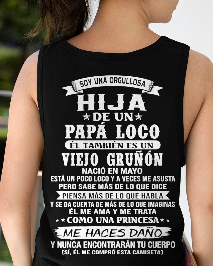 MAYO / HIJA DE UN PAPÁ LOCO SHIRT - REGALO DE PAPÁ  - TLEE05 (SKU2606-229-05)