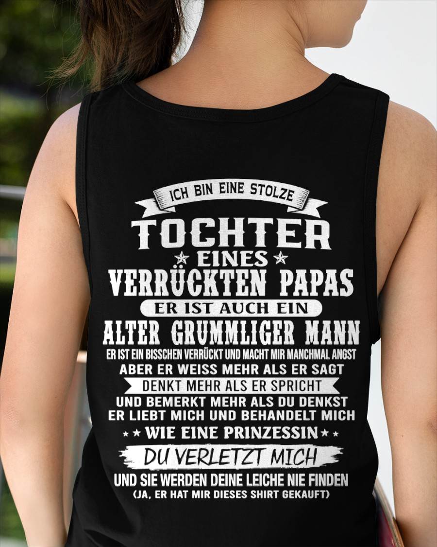 TOCHTER EINES VERRÜCKTEN PAPAS SHIRT - GESCHENK VOM PAPA  - TLEE00 (SKU2606-230-00)