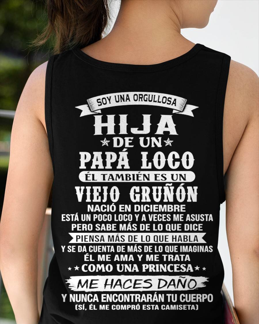 DICIEMBRE / HIJA DE UN PAPÁ LOCO SHIRT - REGALO DE PAPÁ  - TLEE12 (SKU2606-229-12)