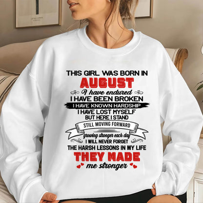AUGUST - EVERY HARD LESSON MADE ME STRONGER - FOR WOMEN - TLEE08 (SKU2602-22-08)