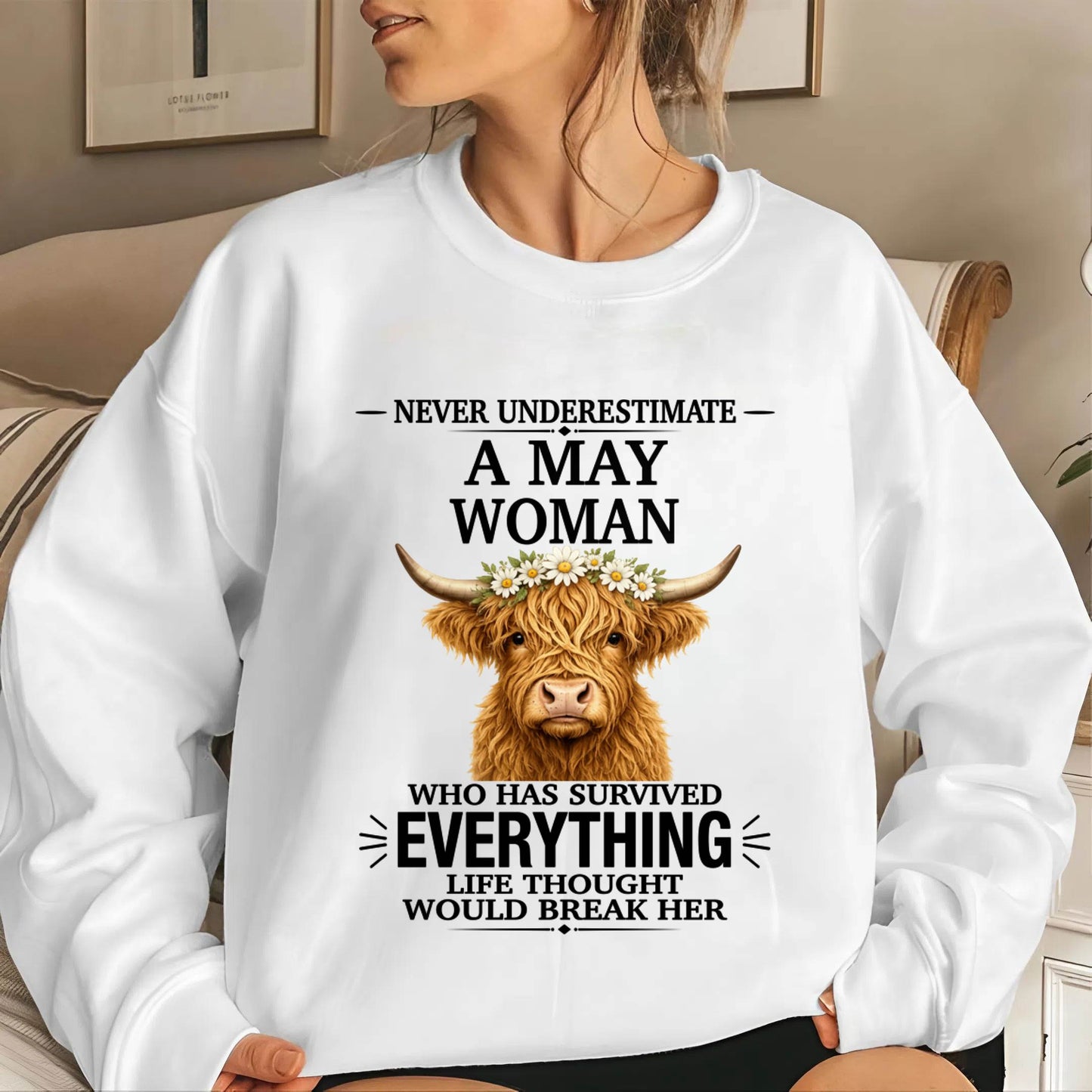 MAY WOMAN HIGHLAND COW SHIRT - FOR WOMEN - TLEE05 (SKU2606-158-05)
