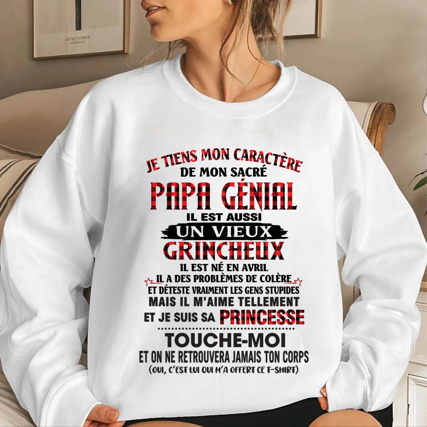 AVRIL / FILLE À PAPA GÂTÉE ET FIÈRE - CADEAU DE PAPA - TLEE04 (SKU2605-355-04)