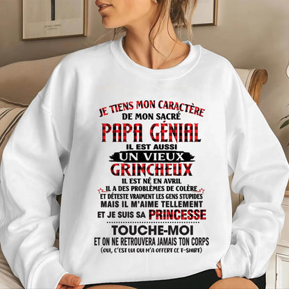 AVRIL / FILLE À PAPA GÂTÉE ET FIÈRE - CADEAU DE PAPA - TLEE04 (SKU2605-355-04)