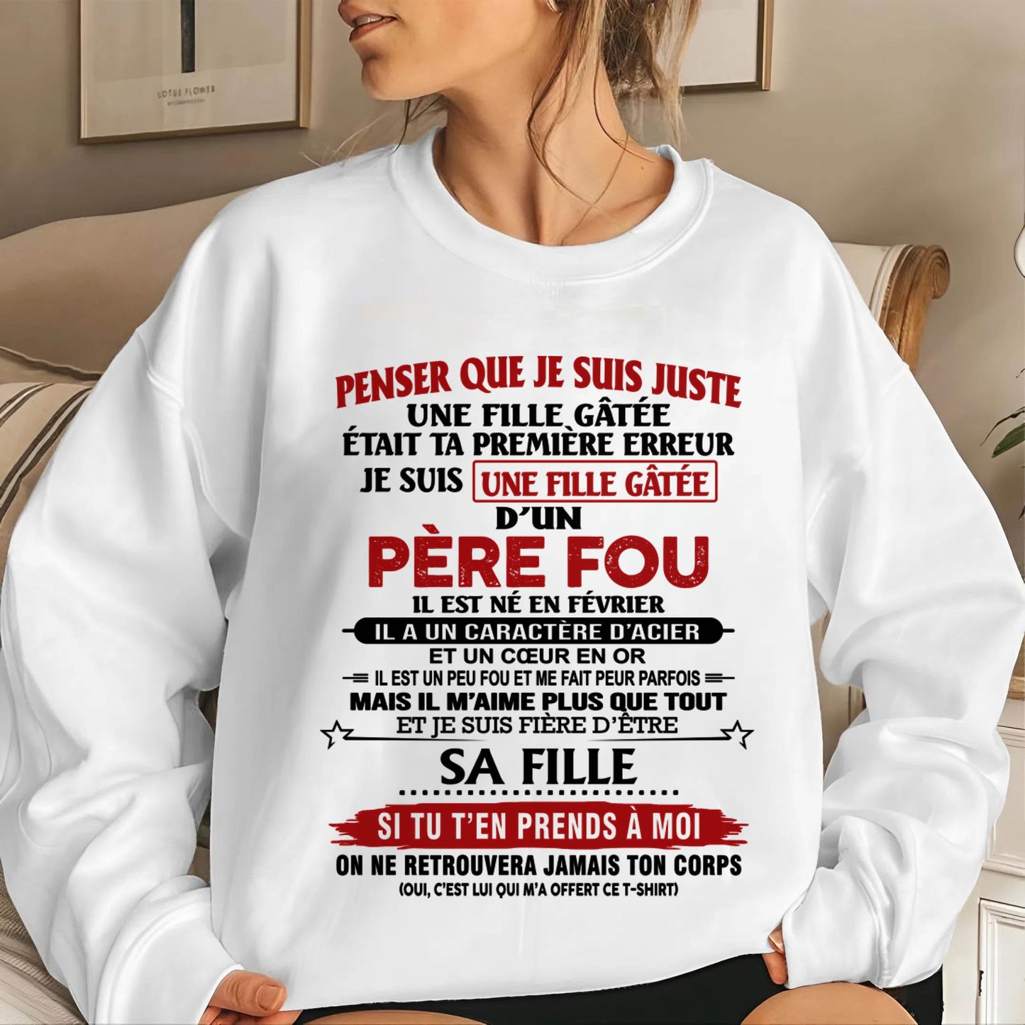 FÉVRIER / PAPA FOU, FILLE GÂTÉE - CADEAU DE PAPA - TLEE02 (SKU2605-354-02)