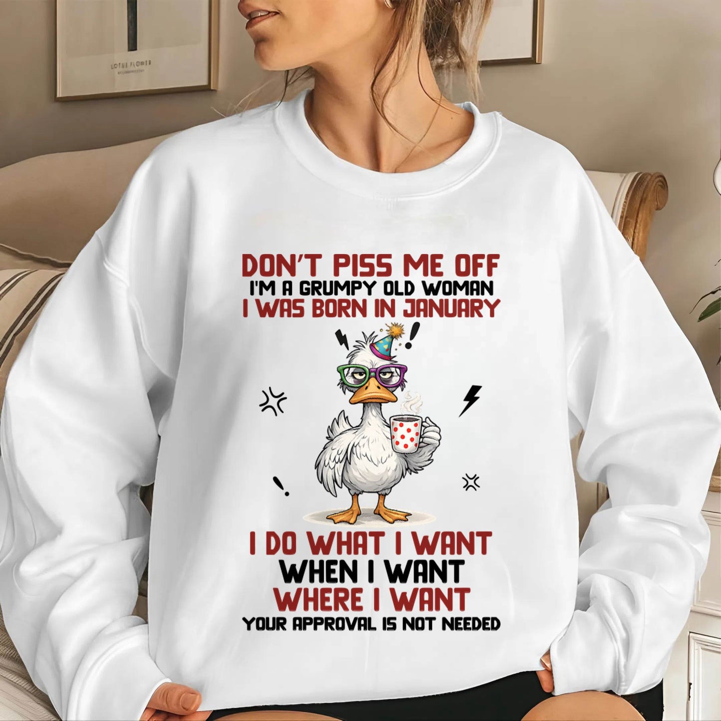 JANUARY BORN – FEISTY WOMAN, DON’T TEST ME, I LIVE MY WAY - FOR WOMEN - TLEE01 (SKU2603-333-01)