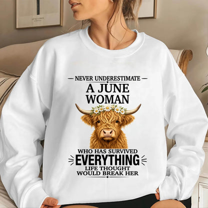 JUNE WOMAN HIGHLAND COW SHIRT - FOR WOMEN - TLEE06 (SKU2606-158-06)