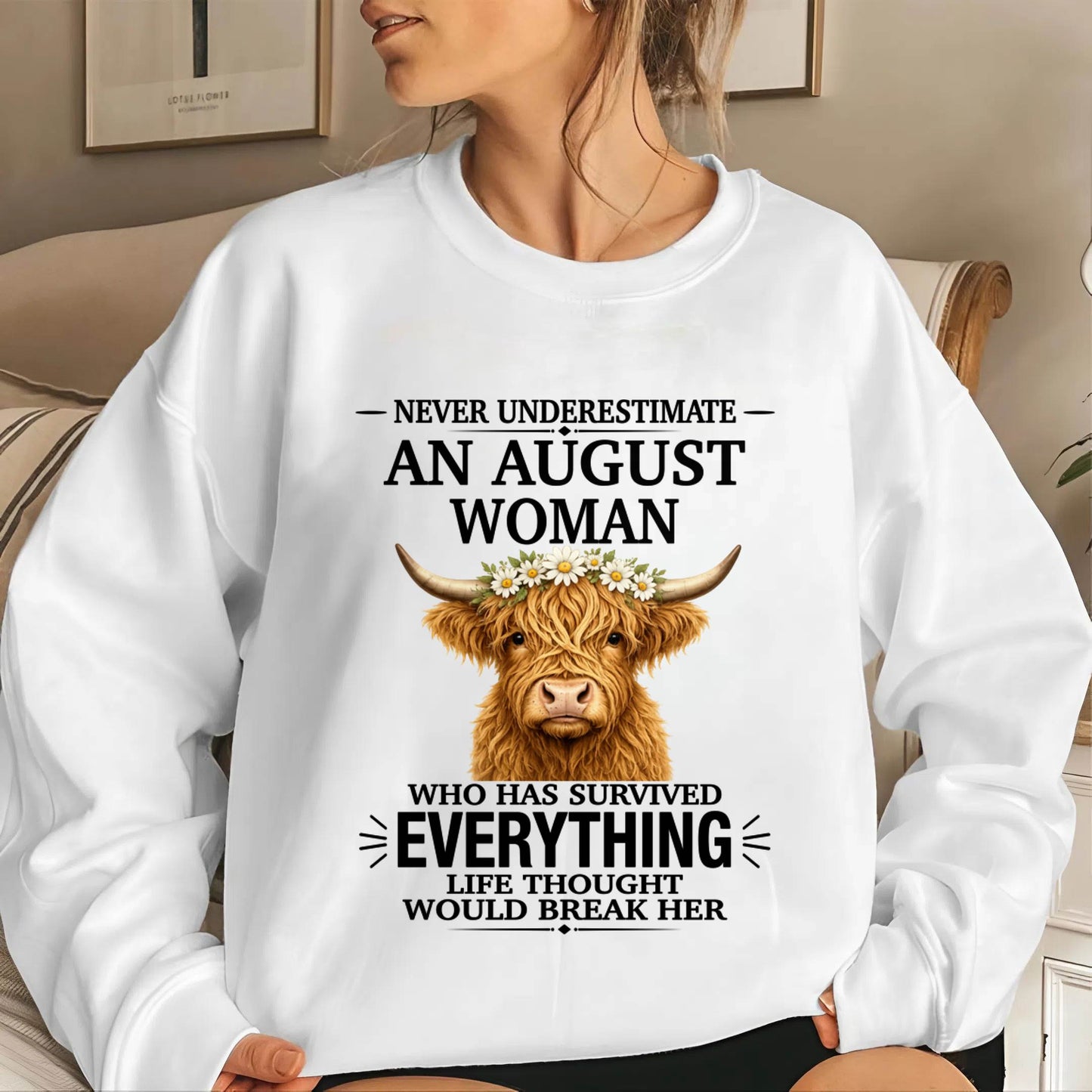 AUGUST WOMAN HIGHLAND COW SHIRT - FOR WOMEN - TLEE08 (SKU2606-158-08)