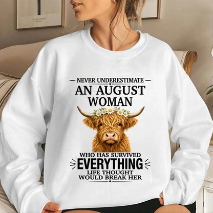AUGUST WOMAN HIGHLAND COW SHIRT - FOR WOMEN - TLEE08 (SKU2606-158-08)