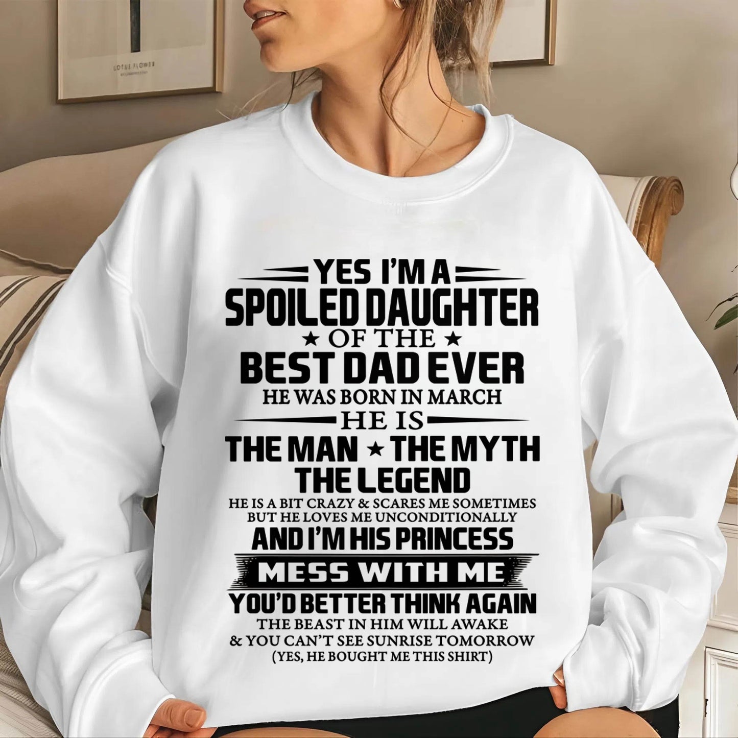 MARCH - SPOILED DAUGHTER OF THE BEST DAD EVER - FROM DAD - TLEE03 (SKU2604-197-03)