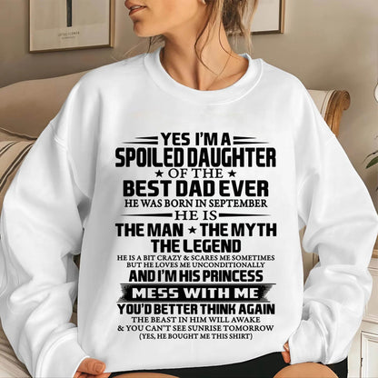 SEPTEMBER - SPOILED DAUGHTER OF THE BEST DAD EVER - FROM DAD - TLEE09 (SKU2604-197-09)