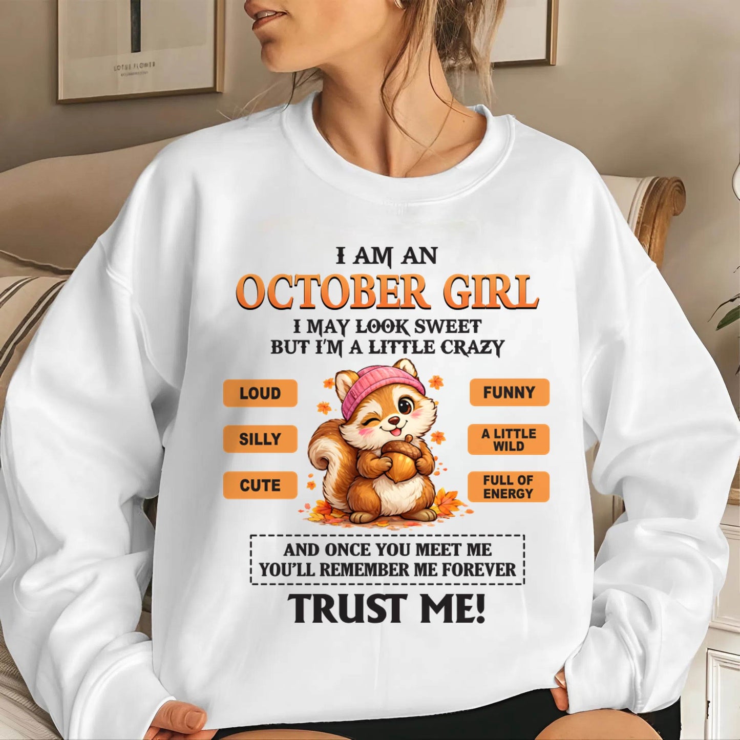 OCTOBER GIRL - SWEET BUT A LITTLE CRAZY AND FULL OF ENERGY - FOR WOMEN - TLEE10 (SKU2603-126-10)