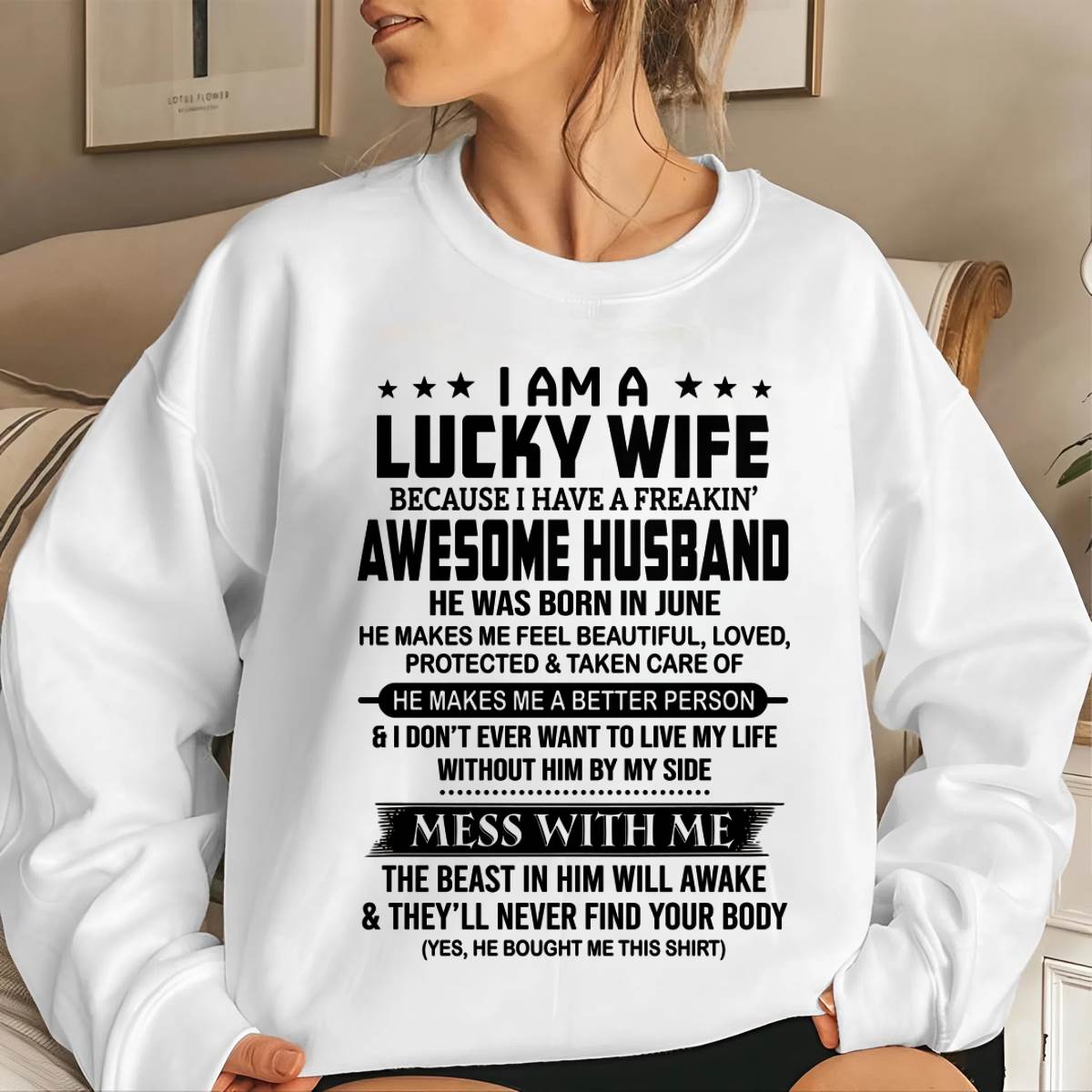 JUNE BORN HUSBAND'S LUCKY WIFE - FROM HUSBAND - TLEE06 (SKU2605-97-06)