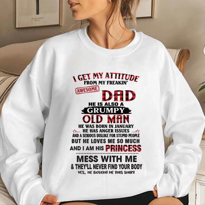 JANUARY - I GET MY ATTITUDE FROM MY FREAKIN' AWESOME DAD - FROM DAD - TLEE01 (SKU2603-78-01)