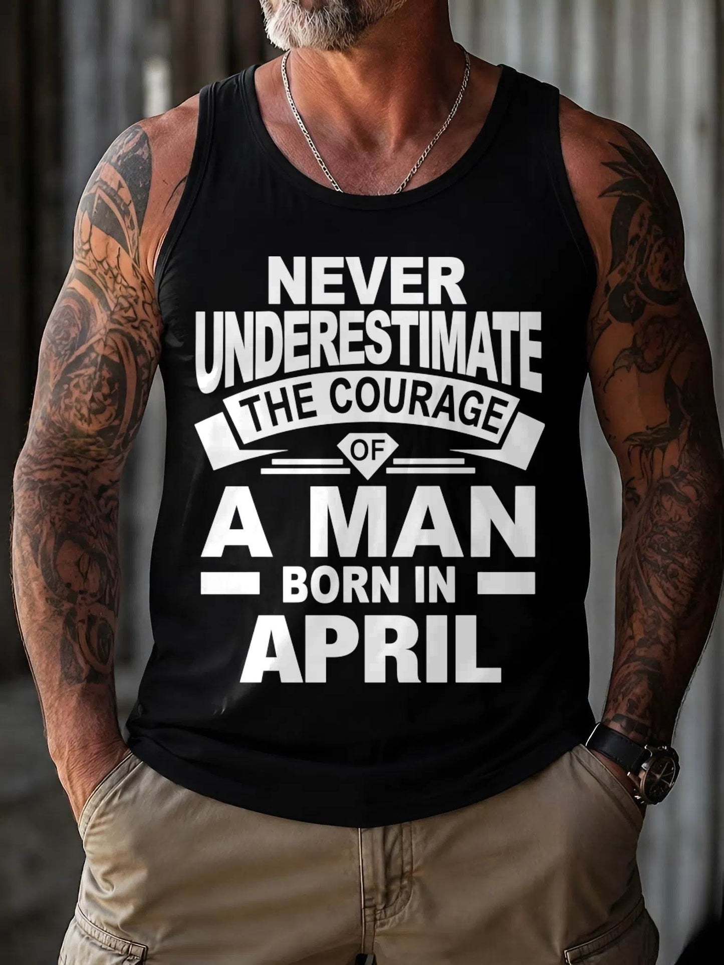 APRIL BORN MAN : COURAGE STRENGTH & PRIDE - FOR MAN - TLEE04 (SKU2606-126-04)
