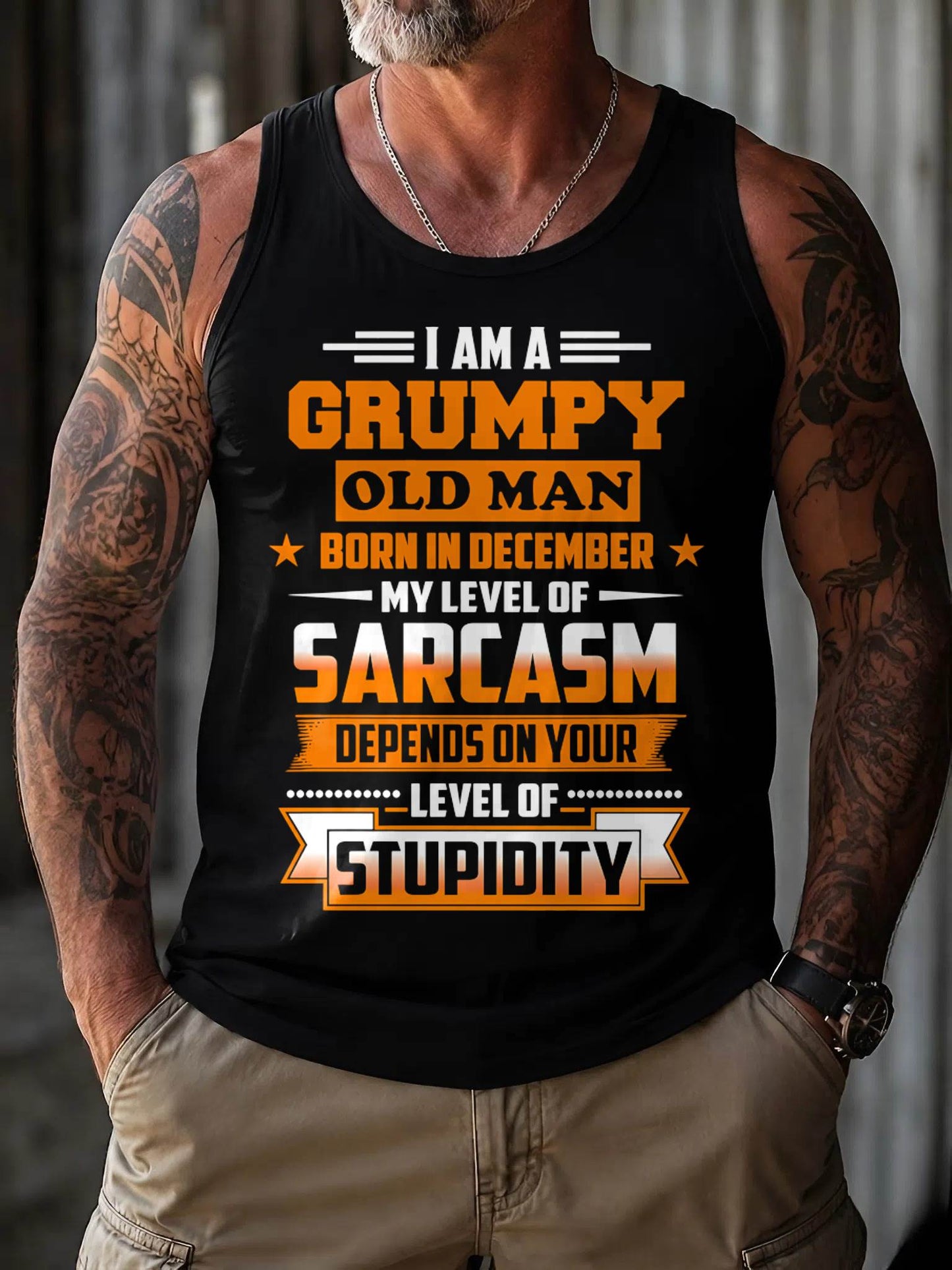 DECEMBER GRUMPY OLD MAN SHIRT - FOR MAN - TLEE12 (SKU2605-128-12)