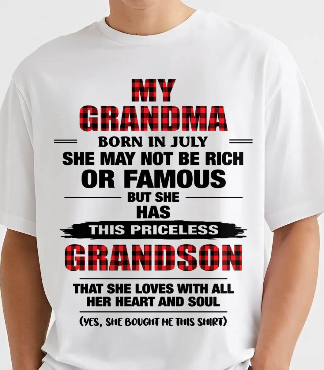 JULY GRANDMA LOVES ME – PRICELESS GRANDSON GIFT- FROM GRANDMA - TLEE07 (SKU2604-260-07)