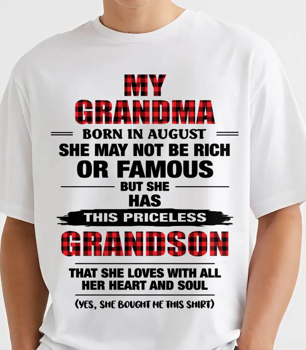 AUGUST GRANDMA LOVES ME – PRICELESS GRANDSON GIFT- FROM GRANDMA - TLEE08 (SKU2604-260-08)