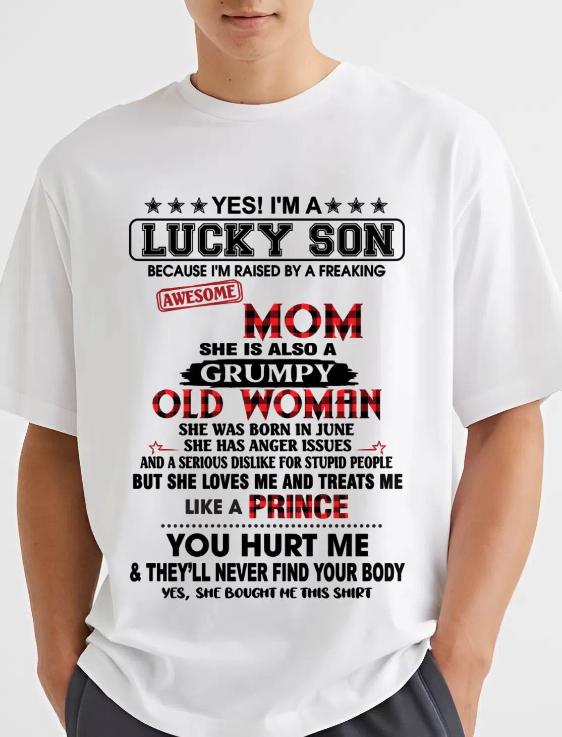 JUNE - LUCKY SON – PROUD TO BE RAISED BY AN AWESOME MOM - FROM MOM - TLEE06 (SKU2603-106-06)