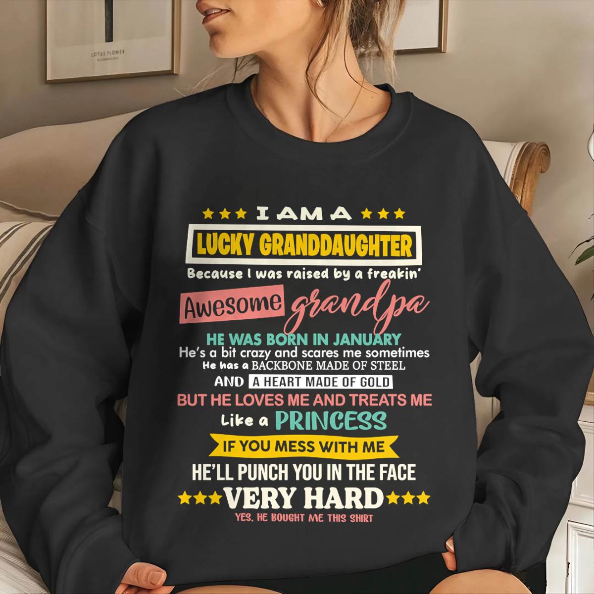 JANUARY GRANDPA – BLESSED GRANDDAUGHTER RAISED BY AN AMAZING GRANDPA - FROM GRANDPA - TLEE01 (SKU2603-273-01)