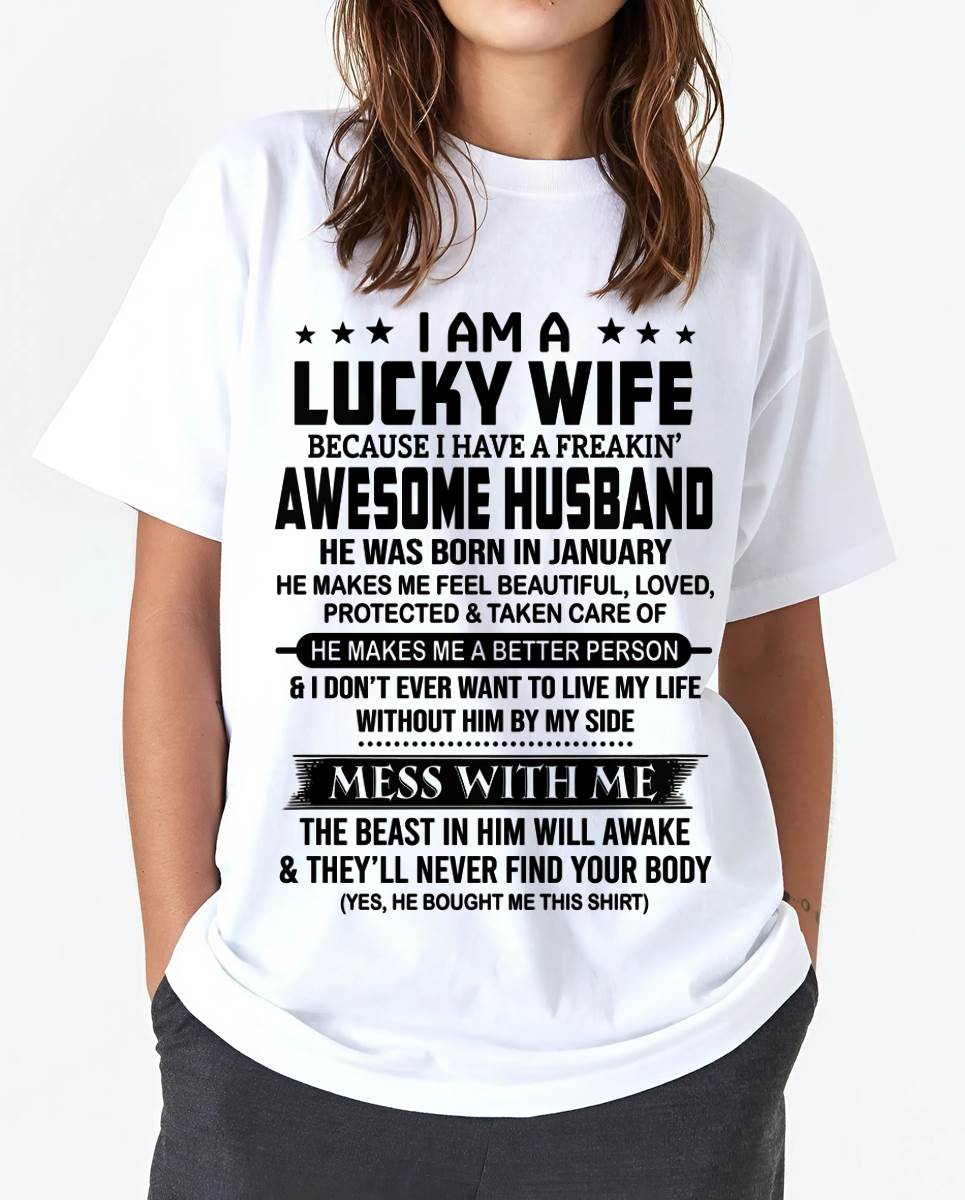 JANUARY BORN HUSBAND'S LUCKY WIFE - FROM HUSBAND - TLEE01 (SKU2605-97-01)